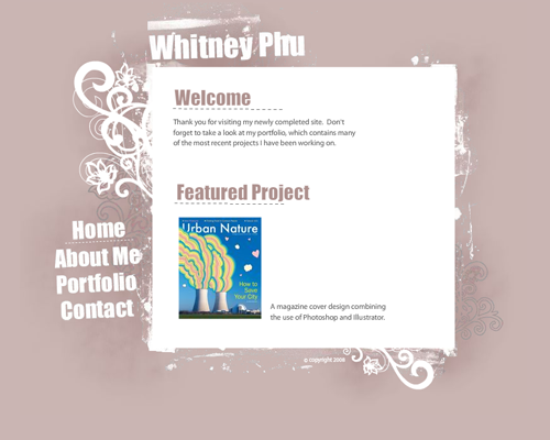 Whitney Phu's Personal Portfolio Whitneyphu.com screenshot